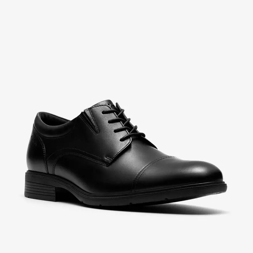 Mens Steadwell Cap Black Leather Oxfords Mens Steadwell Cap Black Leather Oxfords