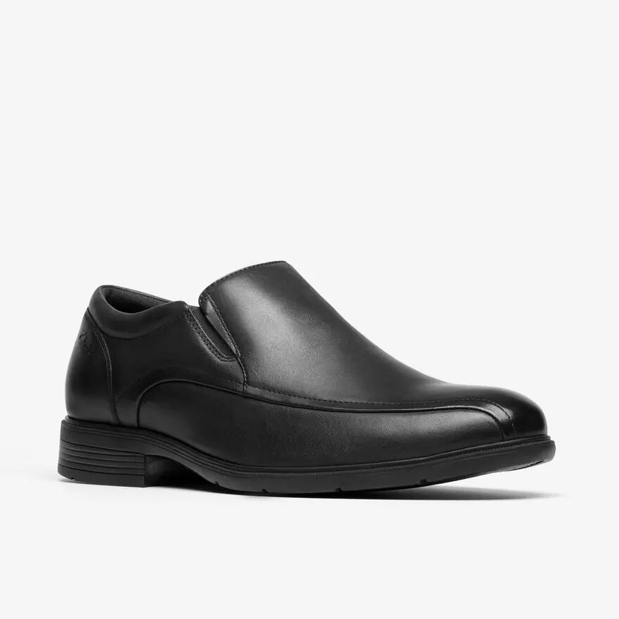 Mens Steadwell Step Black Leather Loafers Mens Steadwell Step Black Leather Loafers