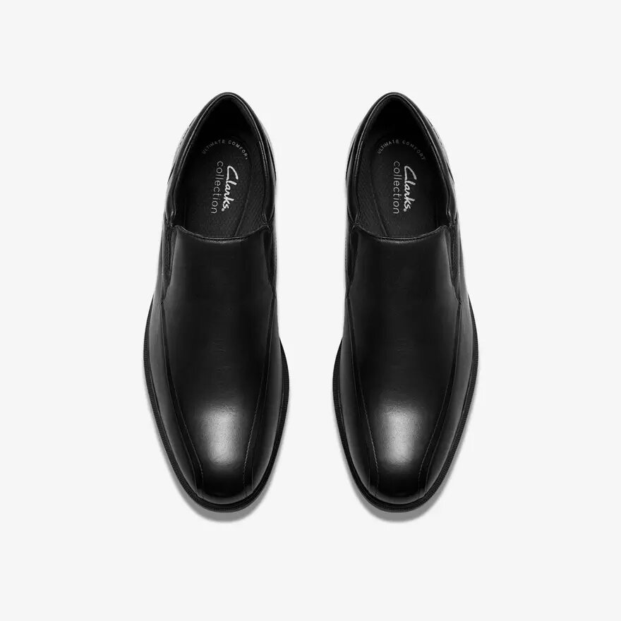 Mens Steadwell Step Black Leather Loafers Mens Steadwell Step Black Leather Loafers