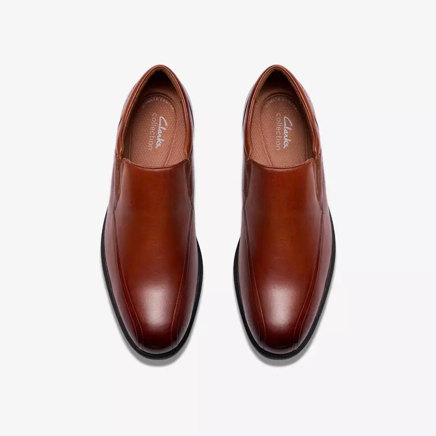 Mens Steadwell Step Dark Tan Leather Loafers Mens Steadwell Step Dark Tan Leather Loafers