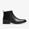 Mens Steadwell Zip Black Leather Dress Boots Mens Steadwell Zip Black Leather Dress Boots