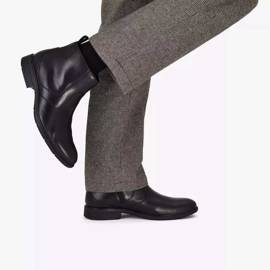 Mens Steadwell Zip Black Leather Dress Boots Mens Steadwell Zip Black Leather Dress Boots