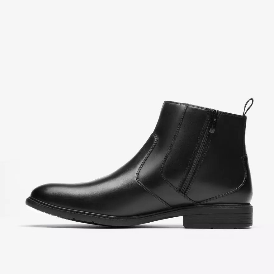 Mens Steadwell Zip Black Leather Dress Boots Mens Steadwell Zip Black Leather Dress Boots