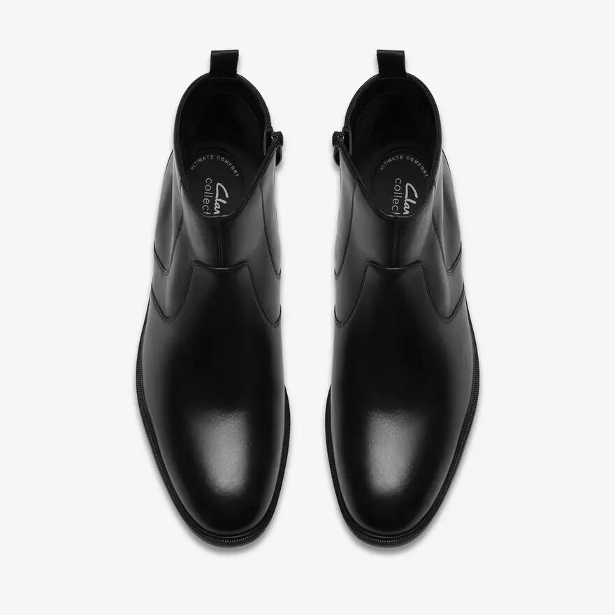 Mens Steadwell Zip Black Leather Dress Boots Mens Steadwell Zip Black Leather Dress Boots