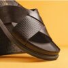 Mens Torford Cross Brown Leather Flat Slide Sandals Mens Torford Cross Brown Leather Flat Slide Sandals