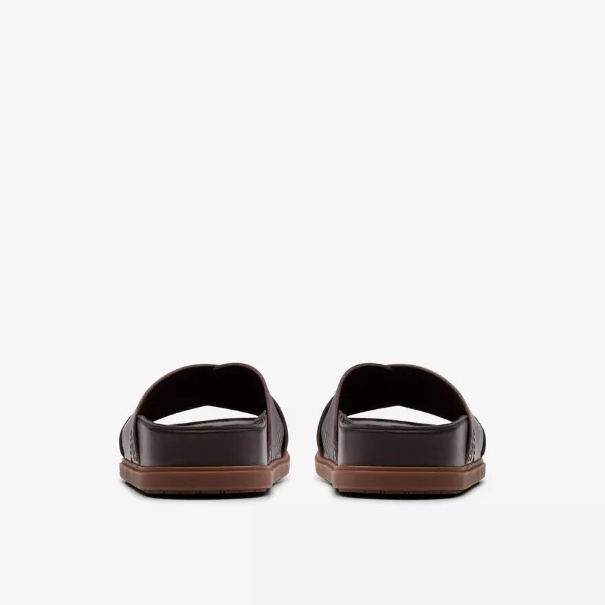 Mens Torford Cross Brown Leather Flat Slide Sandals Mens Torford Cross Brown Leather Flat Slide Sandals
