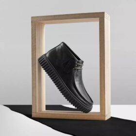Mens Torhill Hi Black Leather Ankle Boots
