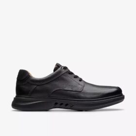 Mens Un Briley Lace Black Leather Oxford Shoes| Clarks