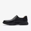 Mens Un Briley Step Black Leather Loafer| Clarks