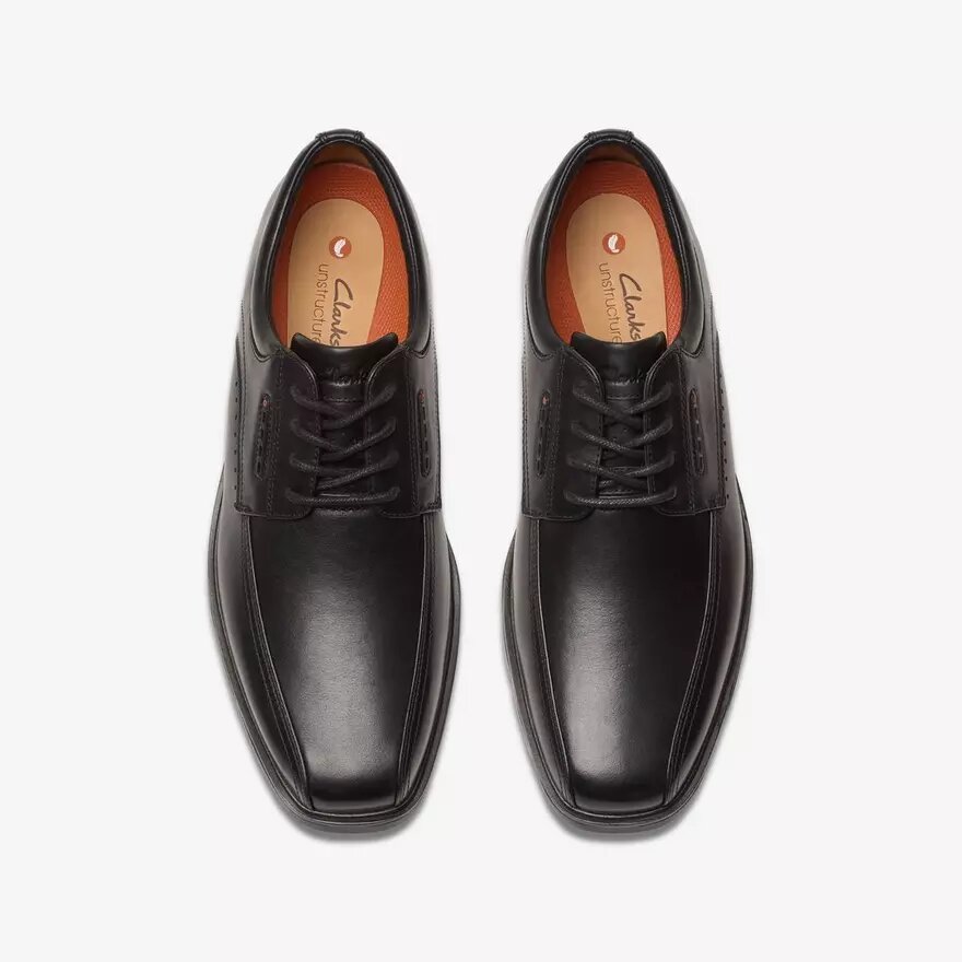 Mens Un Kendric Way Black Leather Oxford Shoes| Clarks Mens Un Kendric Way Black Leather Oxford Shoes| Clarks