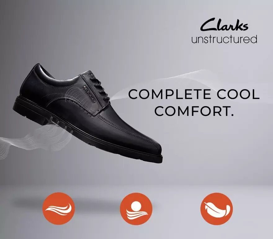 Mens Un Kendric Way Black Leather Oxford Shoes| Clarks Mens Un Kendric Way Black Leather Oxford Shoes| Clarks