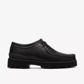 Mens Walla Yukoner Black Leather Wallabees