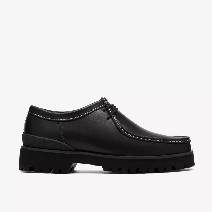 Mens Walla Yukoner Black Leather Wallabees Mens Walla Yukoner Black Leather Wallabees