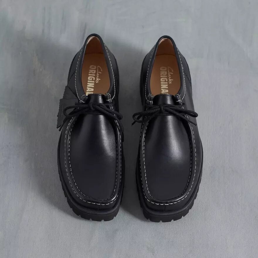 Mens Walla Yukoner Black Leather Wallabees Mens Walla Yukoner Black Leather Wallabees