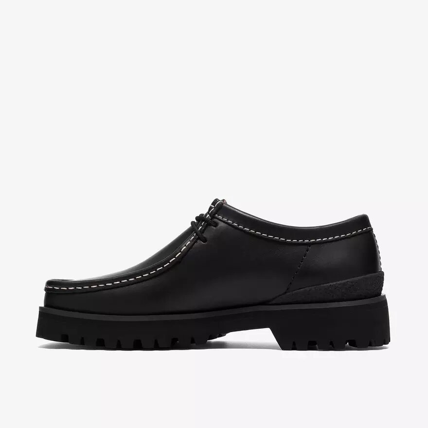 Mens Walla Yukoner Black Leather Wallabees Mens Walla Yukoner Black Leather Wallabees