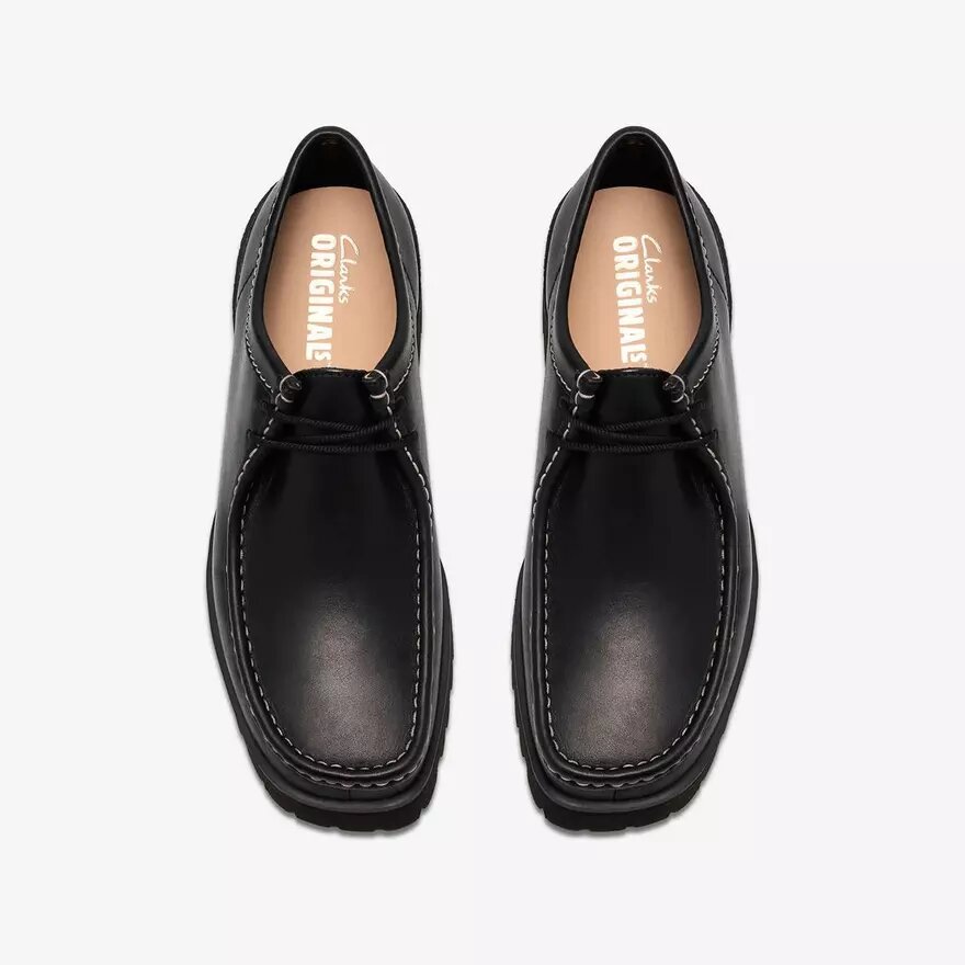 Mens Walla Yukoner Black Leather Wallabees Mens Walla Yukoner Black Leather Wallabees