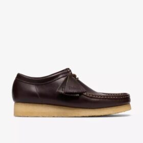 Mens Wallabee Dark Brown Leather Wallabees