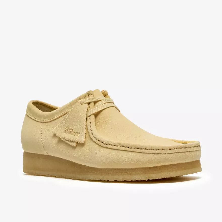 Mens Wallabee Pale Yellow Suede Wallabees Mens Wallabee Pale Yellow Suede Wallabees