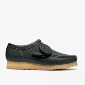 Mens Wallabee Rb Dark Green Leather Wallabees