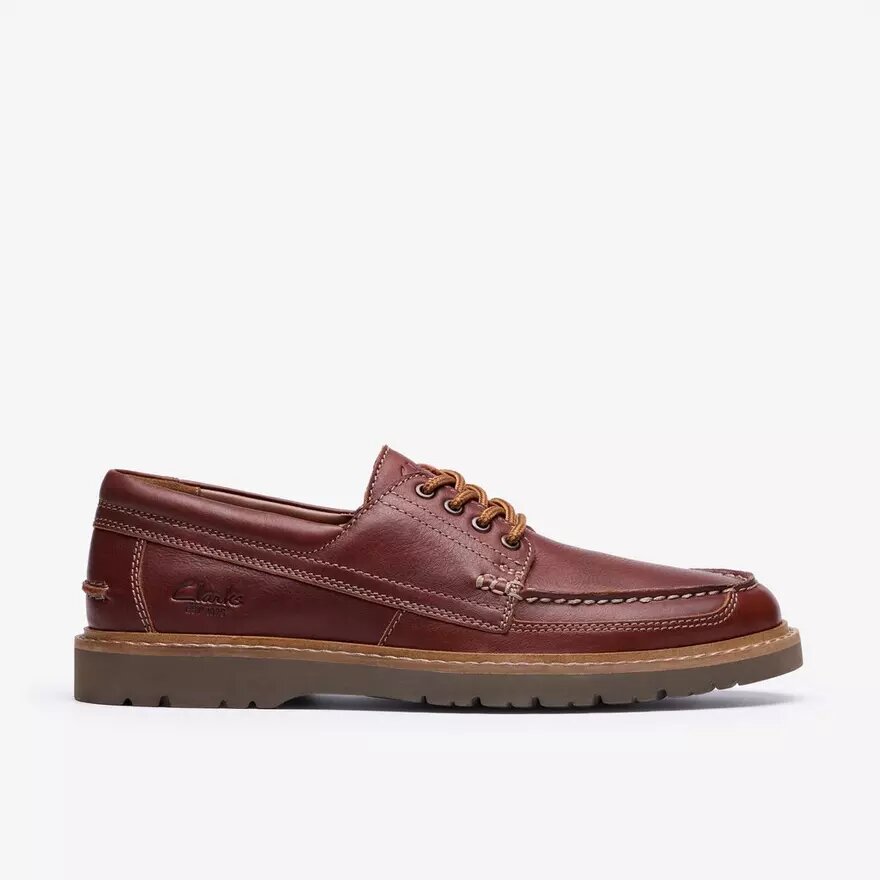 Mens Weltridge Moc Dark Tan Leather Boat Shoe Mens Weltridge Moc Dark Tan Leather Boat Shoe