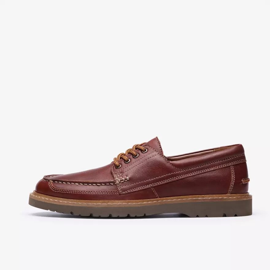 Mens Weltridge Moc Dark Tan Leather Boat Shoe Mens Weltridge Moc Dark Tan Leather Boat Shoe