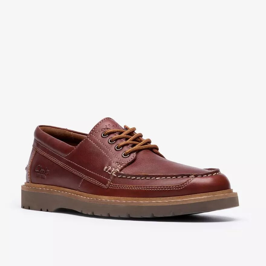 Mens Weltridge Moc Dark Tan Leather Boat Shoe Mens Weltridge Moc Dark Tan Leather Boat Shoe