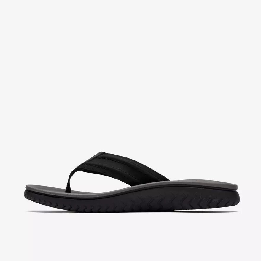 Mens Wesley Surf Black Leather Flip Flop Mens Wesley Surf Black Leather Flip Flop