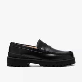 Mens Yukoner Penny Black Leather Loafers Mens Yukoner Penny Black Leather Loafers