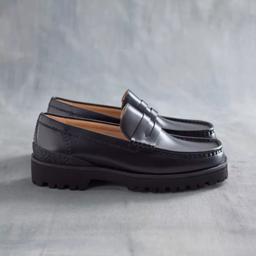 Mens Yukoner Penny Black Leather Loafers Mens Yukoner Penny Black Leather Loafers