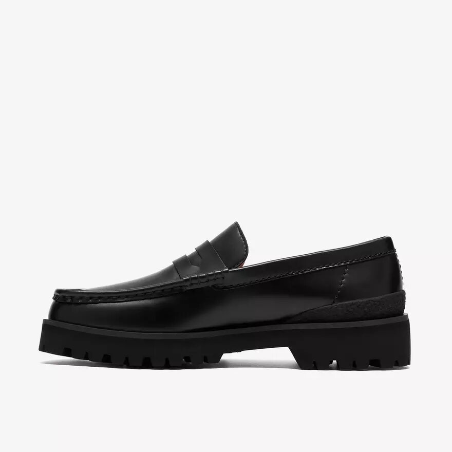 Mens Yukoner Penny Black Leather Loafers Mens Yukoner Penny Black Leather Loafers