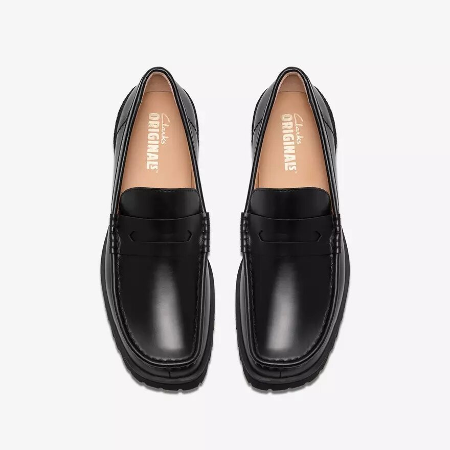 Mens Yukoner Penny Black Leather Loafers Mens Yukoner Penny Black Leather Loafers