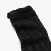 Ruffle Crew Black Socks