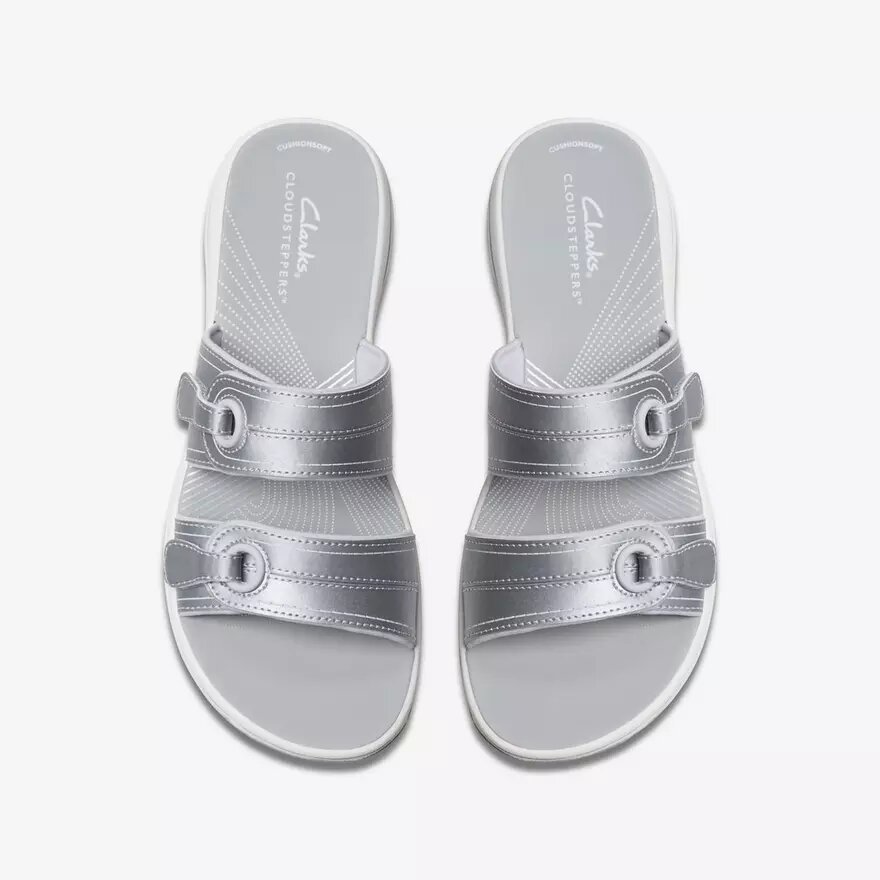 Women’s Breeze Maye Silver Flat Cloudsteppers™ Sandals Women’s Breeze Maye Silver Flat Cloudsteppers™ Sandals