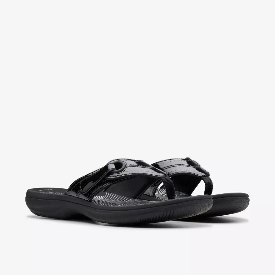 Women’s Breeze Reyna Black Patent Cloudsteppers™ Flip Flops Women’s Breeze Reyna Black Patent Cloudsteppers™ Flip Flops