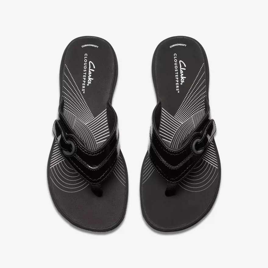 Women’s Breeze Reyna Black Patent Cloudsteppers™ Flip Flops Women’s Breeze Reyna Black Patent Cloudsteppers™ Flip Flops
