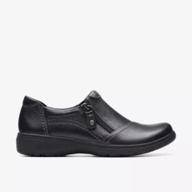 Women’s Carleigh Ray Black Leather Slip Ons