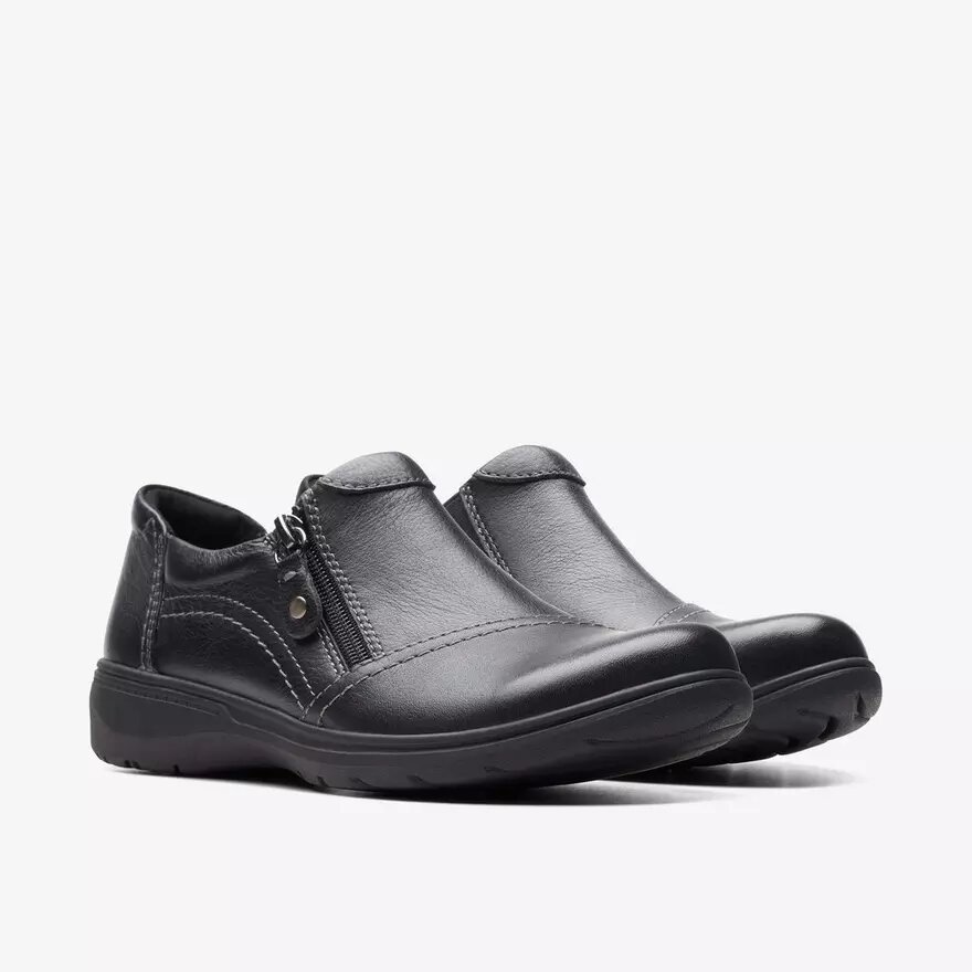 Women’s Carleigh Ray Black Leather Slip Ons Women’s Carleigh Ray Black Leather Slip Ons