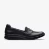 Women’s Ellowyn Penny Black Leather Slip Ons Women’s Ellowyn Penny Black Leather Slip Ons