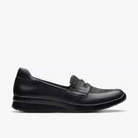 Women’s Ellowyn Penny Black Leather Slip Ons