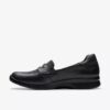 Women’s Ellowyn Penny Black Leather Slip Ons Women’s Ellowyn Penny Black Leather Slip Ons