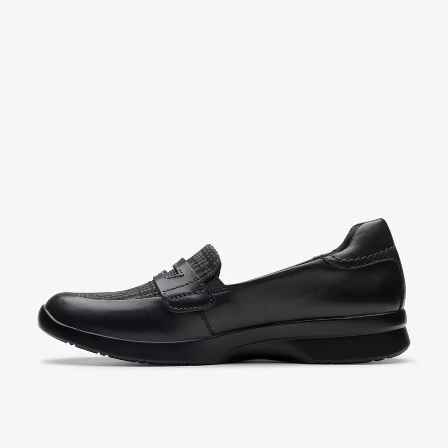 Women’s Ellowyn Penny Black Leather Slip Ons Women’s Ellowyn Penny Black Leather Slip Ons