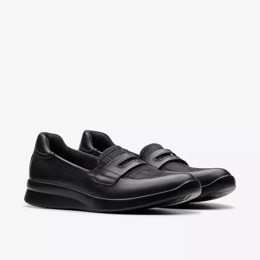 Women’s Ellowyn Penny Black Leather Slip Ons Women’s Ellowyn Penny Black Leather Slip Ons