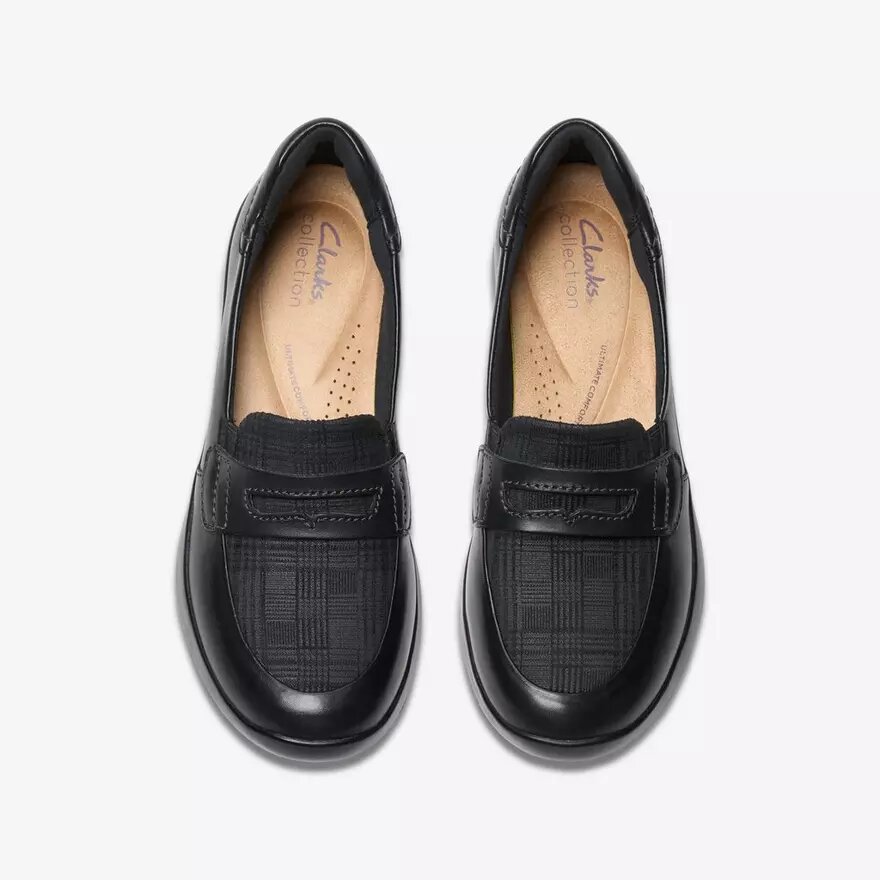 Women’s Ellowyn Penny Black Leather Slip Ons Women’s Ellowyn Penny Black Leather Slip Ons