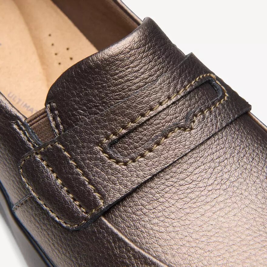 Women’s Ellowyn Penny Bronze Metallic Slip Ons Women’s Ellowyn Penny Bronze Metallic Slip Ons