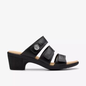 Women’s Emily 2 Adella Black Leather Heeled Sandals