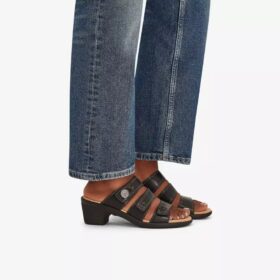 Women’s Emily 2 Adella Black Leather Heeled Sandals