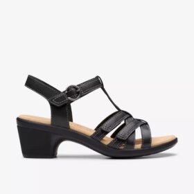 Women’s Emily 2 Rose Black Leather Heeled Sandals