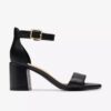 Women’s Ezoria Mae Black Leather Heeled Sandals