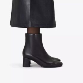 Women’s Fernie Zip Black Leather Ankle Boots