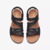 Women’s Kitly Ave Black Leather Flat Sandals Women’s Kitly Ave Black Leather Flat Sandals
